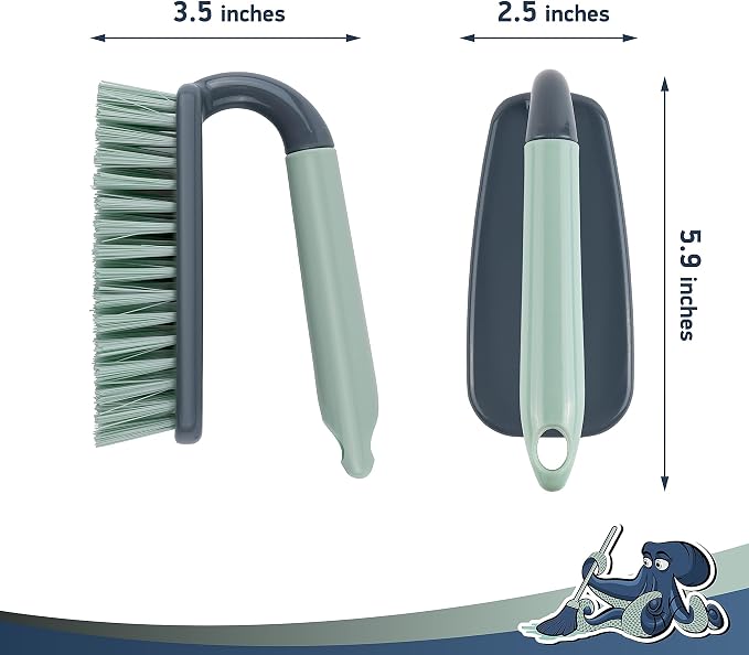 Scrub Brush | Shower Cleaning Brush | Comfort Grip & Stiff Flexible Bristles | Ideal for Cleaning Bathroom, Shower, Kitchen, Sink | Bristle Brush for Household Use, 1 Pack
