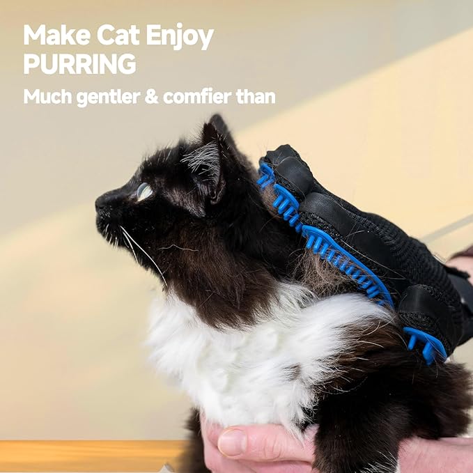 NVNAN 2-in-1 Pet Grooming Glove and Fabric Hair Remover | Dual-purpose design for brushing pets and fabric cleanup, helping manage loose fur on pets, and furnitures