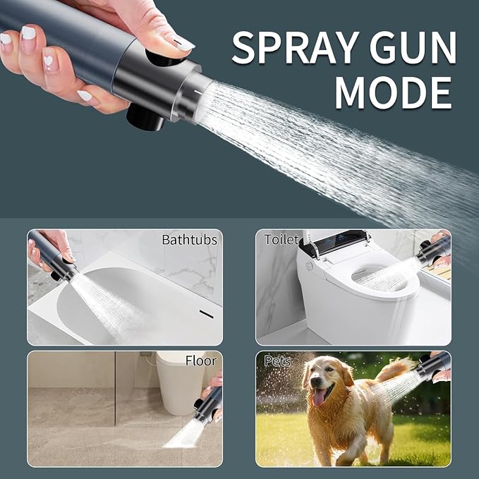Filtered Shower Head with Handheld, High Pressure 4 Spray Showerhead with Filters & Upgraded Anti-clog Nozzles for Hard Water -Remove Chlorine, Reduce Dry Itchy Skin -ON/OFF Switch for Pet Bath