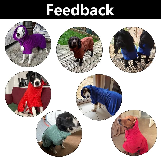 Geyecete Dog Drying Coat -Dry Fast Dog Bag - Dog Bathrobe Towel - Microfibre Fast Drying Super Absorbent Pet Dog Cat Bath Robe Towel,Luxuriously Soft-Green-S