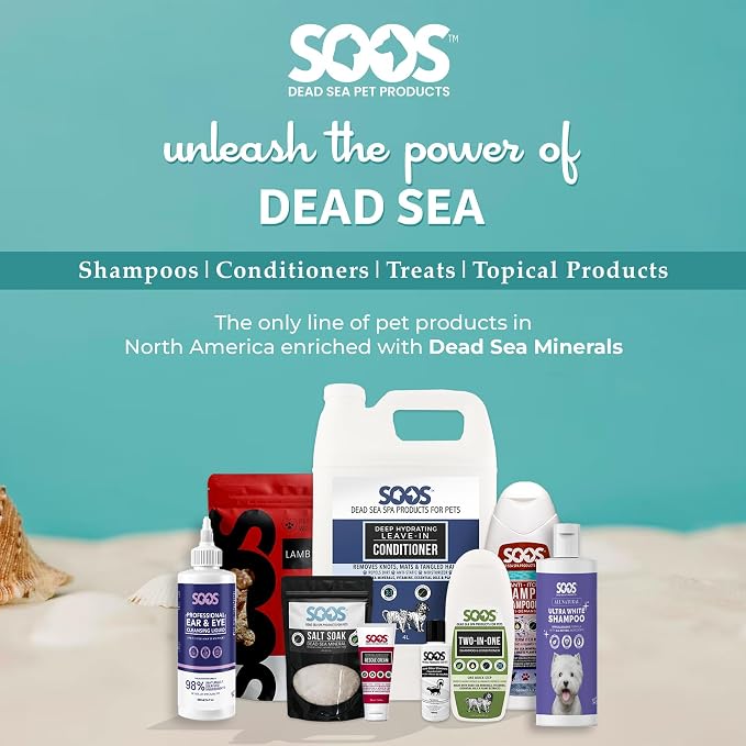 Soos Ultra White Hypoallergenic Shampoo for Dogs & Cats - Natural White Brightening Formula, Gentle & Moisturizing Pet Wash for Sensitive Skin - 500ml