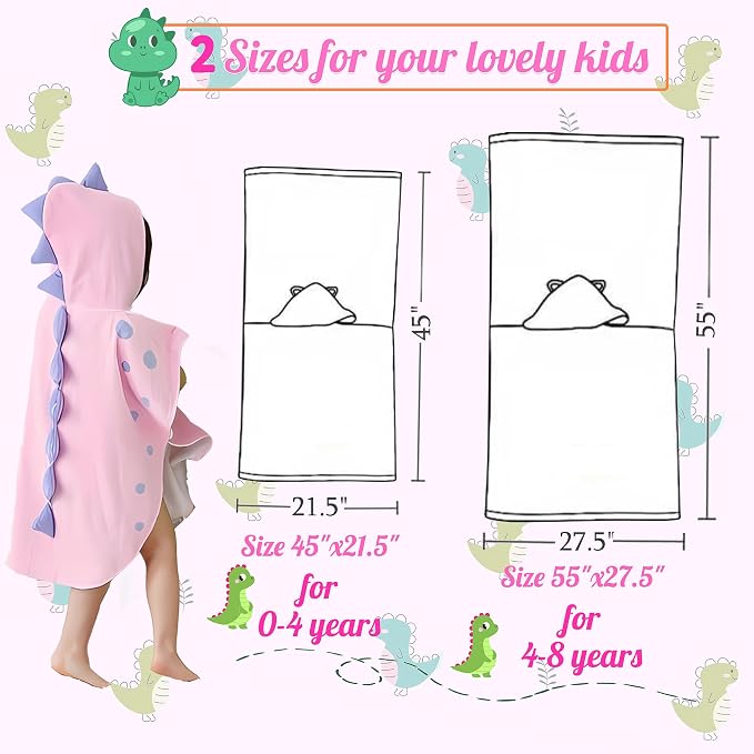 Soft Cotton Baby Bath Towel Beach Towel Bathrobe for Kids 0-8 years