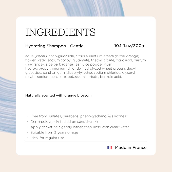 MINOIS PARIS Gentle Kids Shampoo with Aloe Vera & Orange Blossom | Natural Non Toxic Shampoo for Toddler & Children | Hydrating Organic Hair Care | Made in France 10.14 fl oz