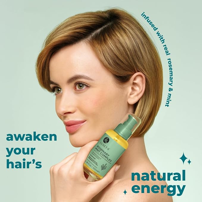 Luseta Rosemary Mint Hair Care Set for Thin Hair, Strengthening,Refreshing | Complete Hair Care Routine, Shampoo & Conditioner (16.9oz×2), Hair Oil (3.38oz), Frizz Control, Smooth Shine, Sulfate Free
