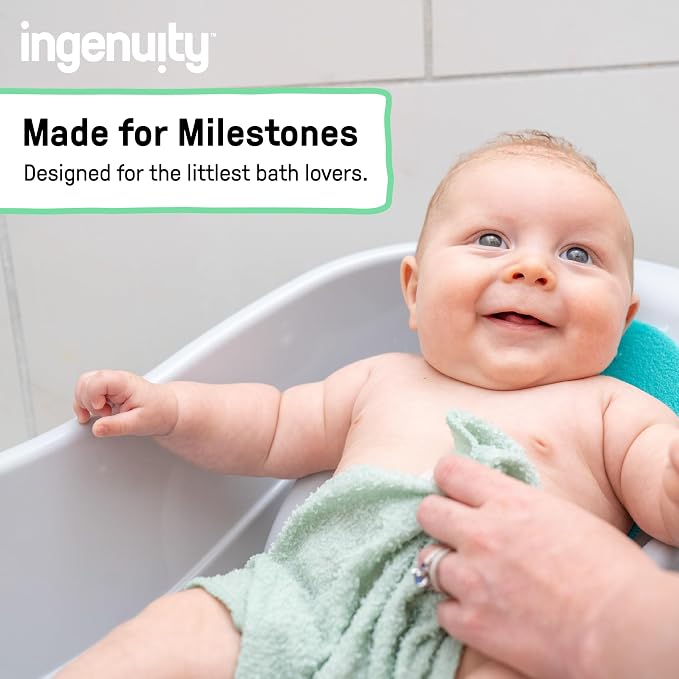 Ingenuity Foldaway 2-Position Bather, 2-Position Bath Support for Sink or Bathtub, for Ages 0-6 Months, Up to 20 Pounds