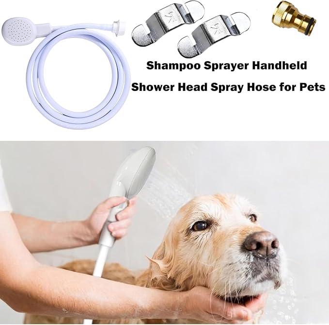2m/6.56ft Sink Spray Hose,Portable Sink Hose Sprayer With Adapter and Wrench, Shampoo Sprayer Handheld Hose Spray Hose for Bathing,Pets,Washing Hair,Rinsing Vegetables