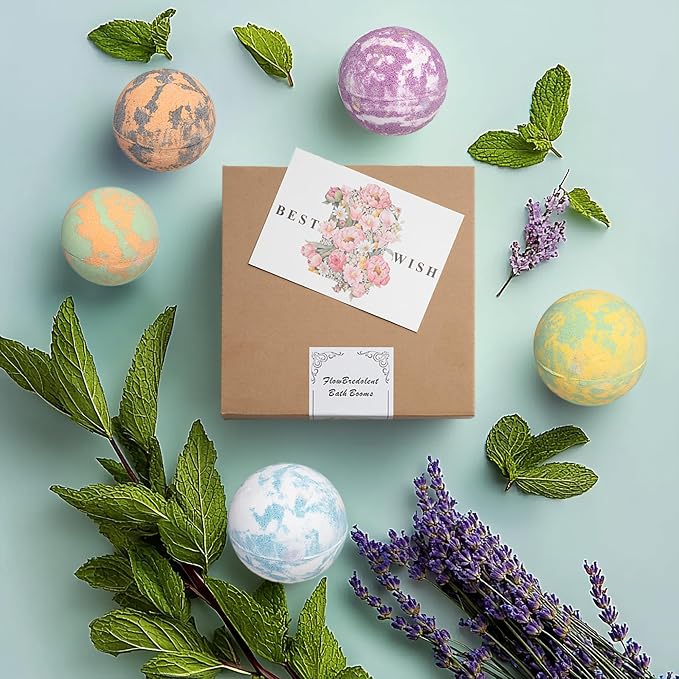Bath Bombs for Women, 9pcs Handmade Bubble Bath Bombs with Natural Essential Oils, Wonderfull Gift for Women, as Well as Nice Valentine's Day or Birthday Gift for Wife and Girlfriend