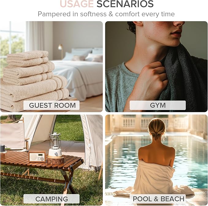 Comfort Spaces 12 Pc Towel Set, 100% Cotton Zero Twist, Blush | Zero Twist Cotton, Quick Dry Ultra Soft, 4 Bath 4 Hand 4 Washcloth, Lightweight Absorbent for Everyday Bathroom Use