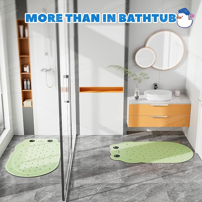 UNEEDE Kids Bathtub Mat Non Slip Shower Mat for Toddlers, Washable Anti Slip Tub Surface, Soft Rubber Mat for Bathtub Shower, Waterproof Bathtub Essentials for Children(Not for Textured Surfaces)