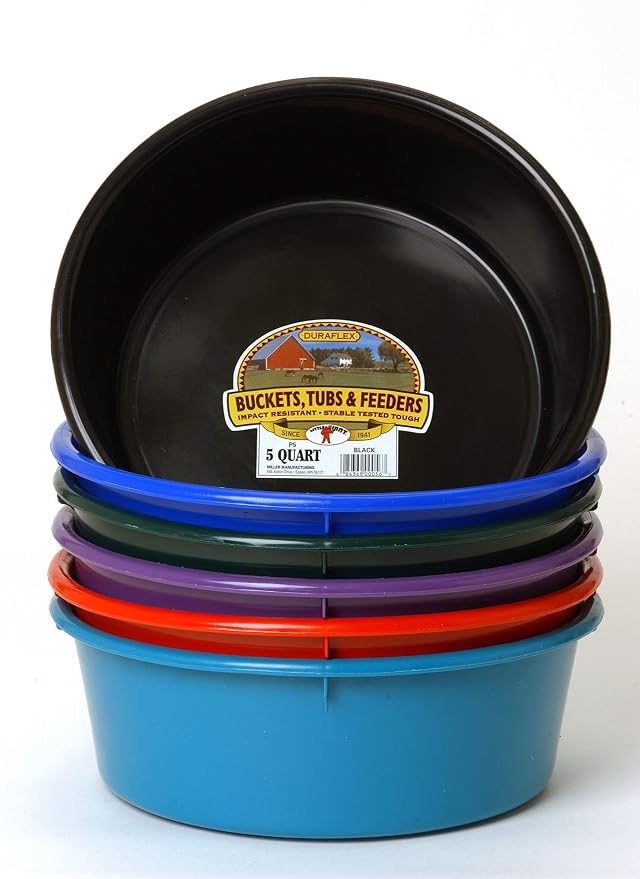 Little Giant® Plastic Utility Pan | Feed Pan | Durable & Versatile Livestock Feeding Bucket | Made in USA | 5 Quart | Purple