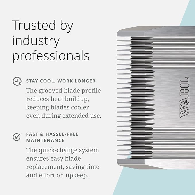 Wahl Pro Animal Prime Series Blades - Professional Fine Tooth Pet Clipper for Horse, Cat & Dog Grooming - Made from High-Carbon Steel - #9, 2.0mm
