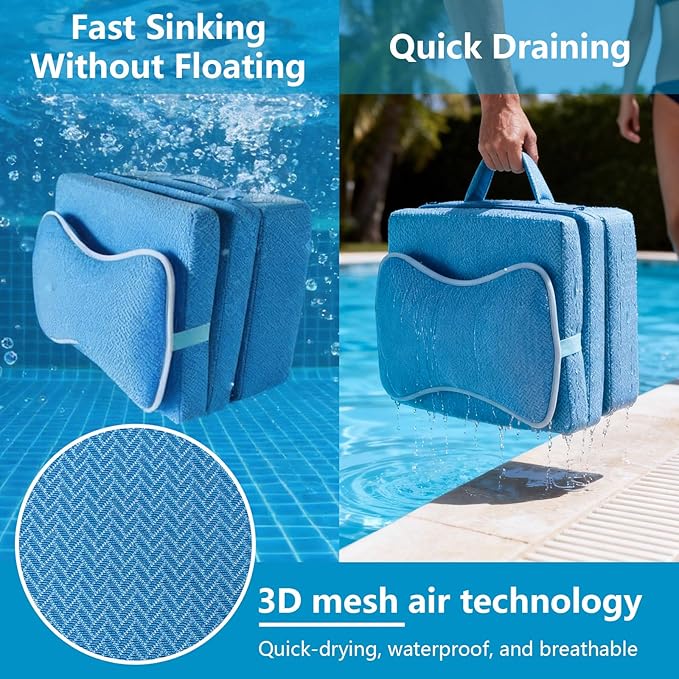 Hot Tub Booster Seat for Adults,Adjustable 3 Heights up to 8.7", Backrest and Removable Bath Pillow,Thickened Bathtub Cushion,3D Air Mesh Hot Tub Accessories,Full Body Support for Back Pain Relief.