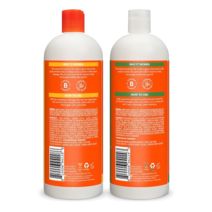 Cantu Shampoo & Conditioner with Shea Butter for Natural Hair,1L,(Pack of 8)