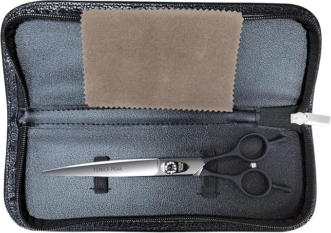 Dog Grooming Curved Scissors for Pets, Japan 440C Stainless Steel, Sharp Blade, Suitable for Beauticians (7.0 Inch)