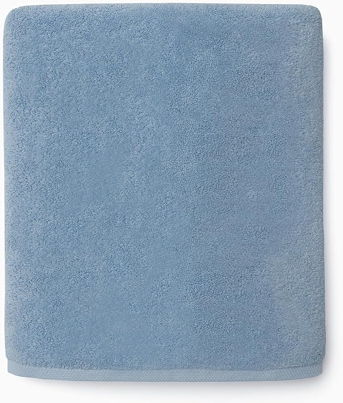 Sferra Cielo Bath Sheet 40" x 70" - 100% Long-Staple Zero Twist Cotton Towel, Fade-Resistant Dye, Super Soft and Highly Absorbent, Luxurious Woven Border Large Towels for Bathroom, Sea