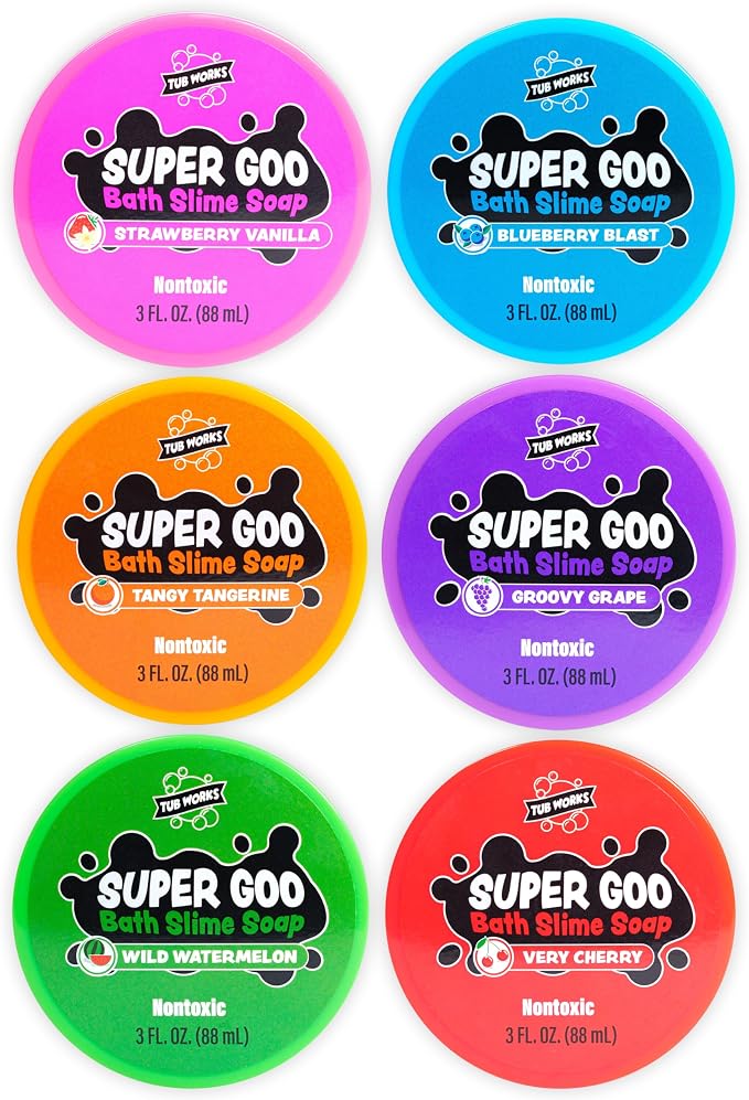 Tub Works® Super Goo Bath Slime™ Kids Soap Bath Toy, 6 Pack, Classic