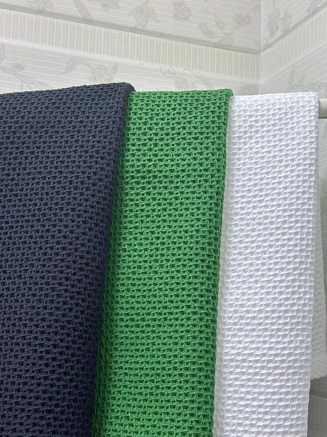 Mia'sDream Cotton Hand Towels, 13”x28”, 3 Pack, Cotton Bath Towels Set | Soft and Absorbent, Waffle Weave, Multi-Purpose Hand Towels for Bathroom,Kitchen,Gym| Cotton Dish Towels For Kitchen Drying