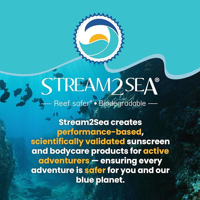 STREAM 2 SEA Shampoo and Conditioner, Body Wash 3-in-1 for Swim - Reef Safe Swimmers Shampoo for Men, Women Kids - All Natural Organic Shampoo Conditioner, Biodegradable Soap Travel Size 1.69oz