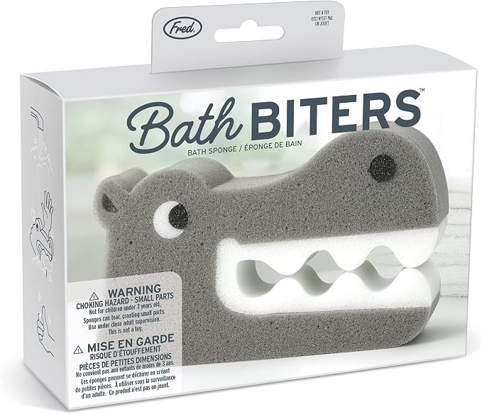 Genuine Fred Bath Biters, Children's Bath Sponge, Hippo (Pack of 2)