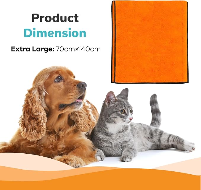 Pet Towel - 55-Inch Super Absorbent, Fast Drying, XL Dog Towel for Pet Grooming, Dog Wash, and Travel | Refresh Quick Dry Pet Towels for Dogs, Cats & Puppies | Dog Grooming Supplies