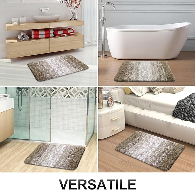 OLANLY Bathroom Runner Rugs Mat 59x24, Extra Soft Absorbent Microfiber Bath Rugs, Rubber Backing, Quick Dry, Washable Long Bath Mats for Bathroom Floor, Tub and Shower, Home Decor Accessories, Coffee