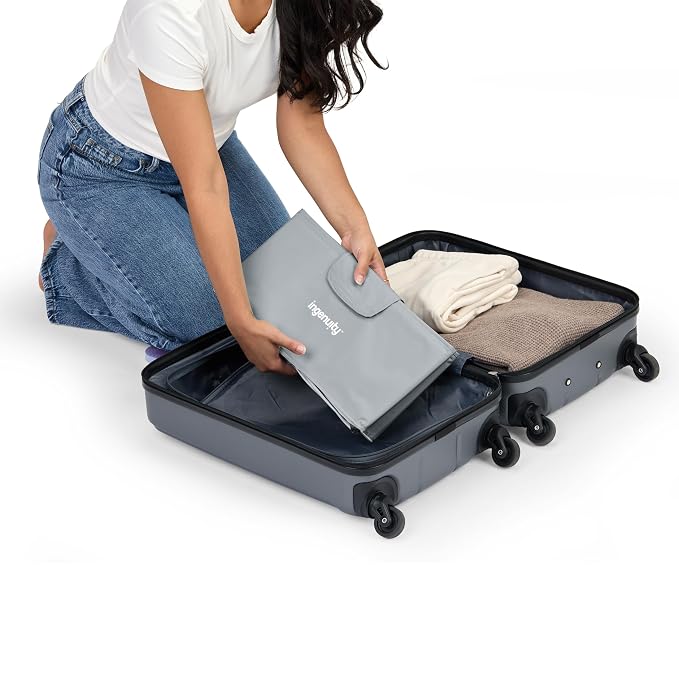 Ingenuity Tuckaway Toddler Folding Tub, Converts Shower to Tub, Folds to Store, Easy to Clean, No Assembly Required, Portable Baby Bathtub for Travel, 12M-5Y, Gray