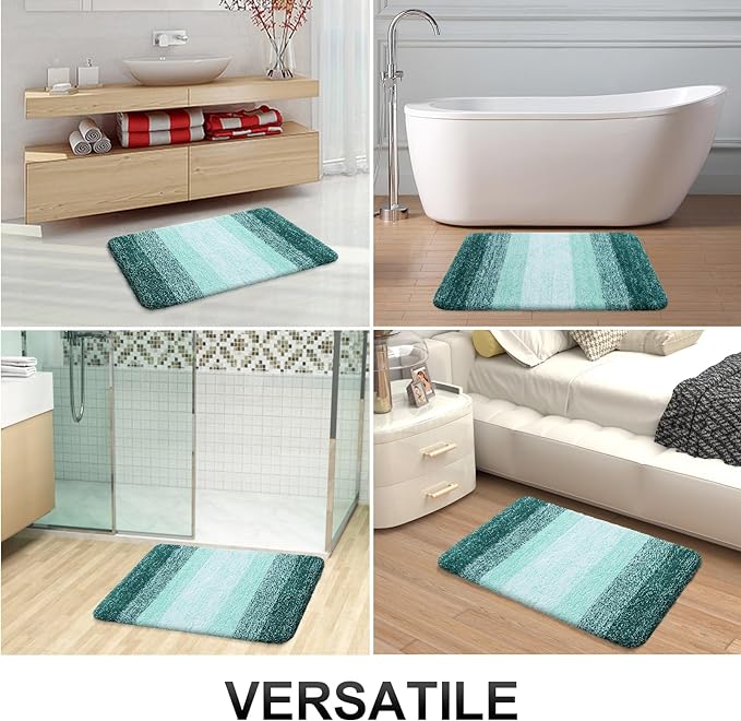 OLANLY Large Bathroom Rugs Mat 45x27, Extra Soft Absorbent Microfiber Bath Rugs, Rubber Backing, Quick Dry, Washable Bath Mat for Bathroom Floor, Tub and Shower, Home Decor Accessories, Blackish Green