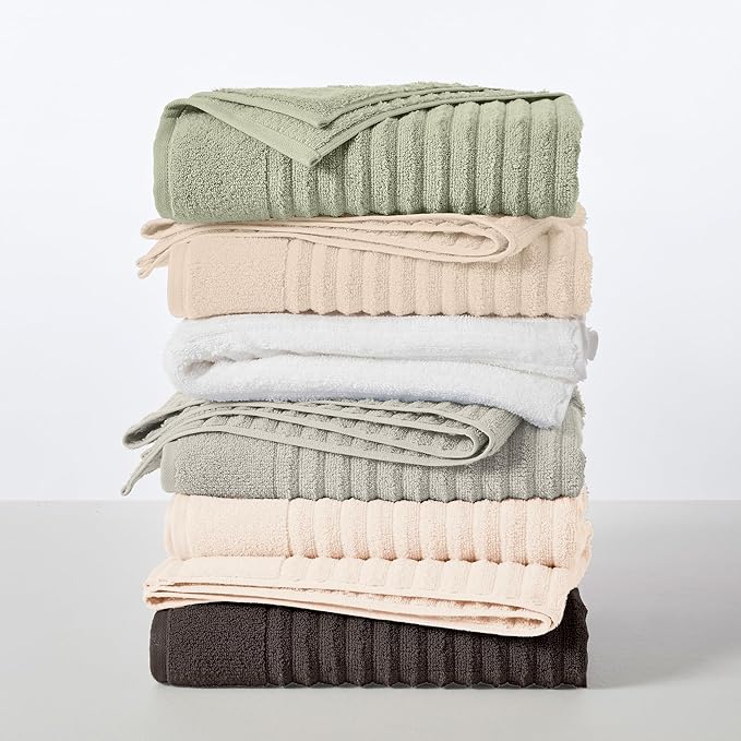 Great Bay Home 4 Pack Bath Towel Set - 100% Cotton Towels - Absorbent & Quick-Dry Towels for Bathroom (Mid Grey)