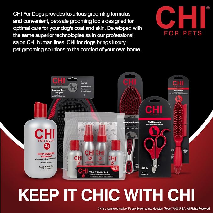 CHI for Pets Guillotine Nail Clipper for Dogs - Stainless Steel Dog Nail Cutter with Safety Guard and Ergonomic Soft Grip Handle - Grooming Tool for All Dog Breeds, Guillotine Nail Clipper, One Size