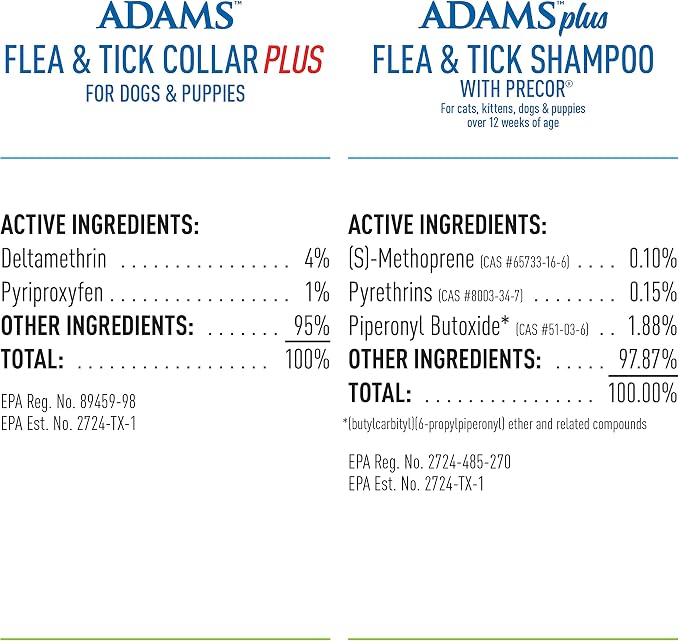 Adams Plus Flea Collar + Shampoo Bundle