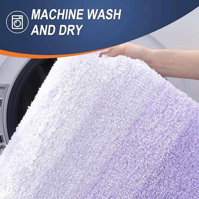 OLANLY Bathroom Rugs Mat 34x21, Extra Soft Absorbent Microfiber Bath Rug, Rubber Backing, Quick Dry, Machine Washable Bath Mats for Bathroom Floor, Tub and Shower, Home Decor Accessories, Light Purple