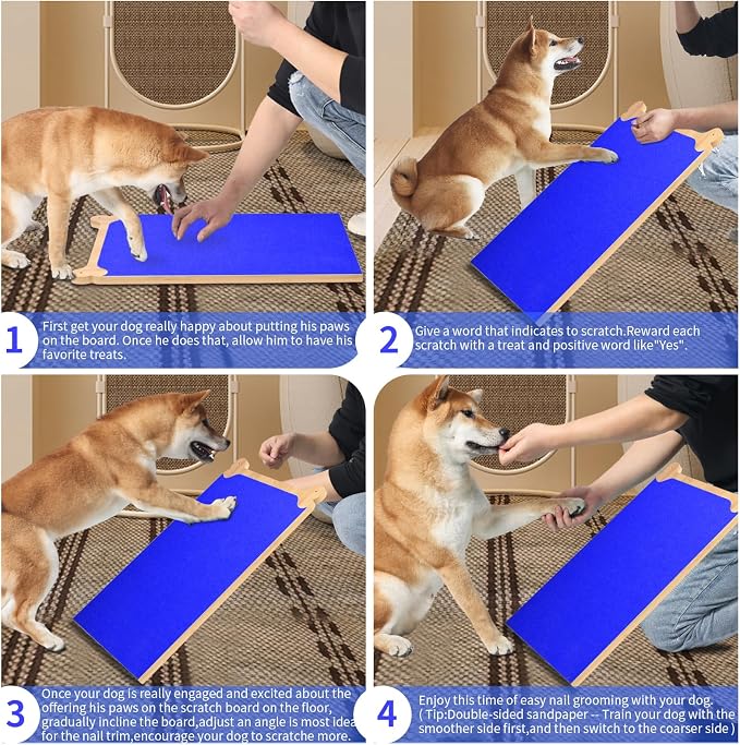 Dog Scratch Board Large Scratching Pad Multi-Functional Trimming Tool Alternative to Dog Nail Clippers and Pet Grinders Pet Nails Care for Dogs&Cats,Interactive Grooming Tool