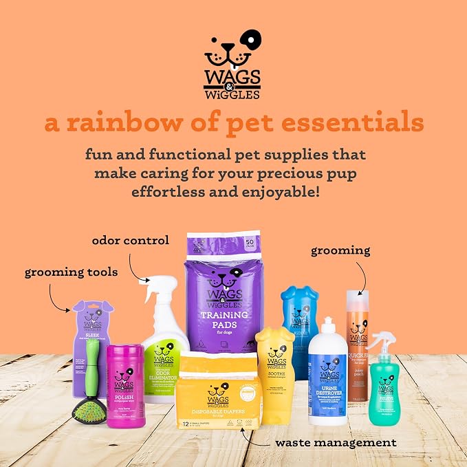 Wags & Wiggles Revive Waterless Bath Spray for Dogs, Tangerine Tango Scent, Dog Waterless Shampoo and Deodorizer for Smelly Dogs, pH Balanced, Paraben Free, 12 Fl Oz