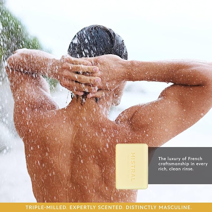 Mistral Ride Ventoux Luxury Soap | Citrus, Fir, Rosemary & Cedarwood Scent | Men’s Natural Soap Bar | Paraben & Phthalate-Free | Moisturizing Triple-Milled Bar | Made in France, 7 oz