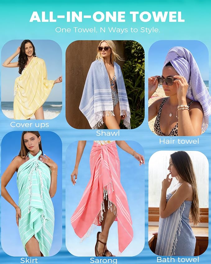 Turkish Beach Towel Quick Dry Sand Free Mens Birthday Gift Ideas for Dad Father Day Husband Brother Uncle Boyfriend in Law Male Boss Grandpa Him Retirement 60th 50th 40th 30th Wife Daughter Son