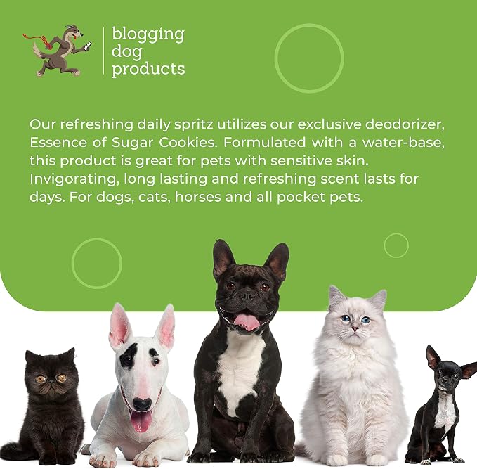 Dog Deodorizing Spray – Long-Lasting Dog Cologne & Pet Odor Eliminator – Sugar Cookie Scented Dog Perfume for Smelly Dogs – Safe, Refreshing Dog Grooming Spray