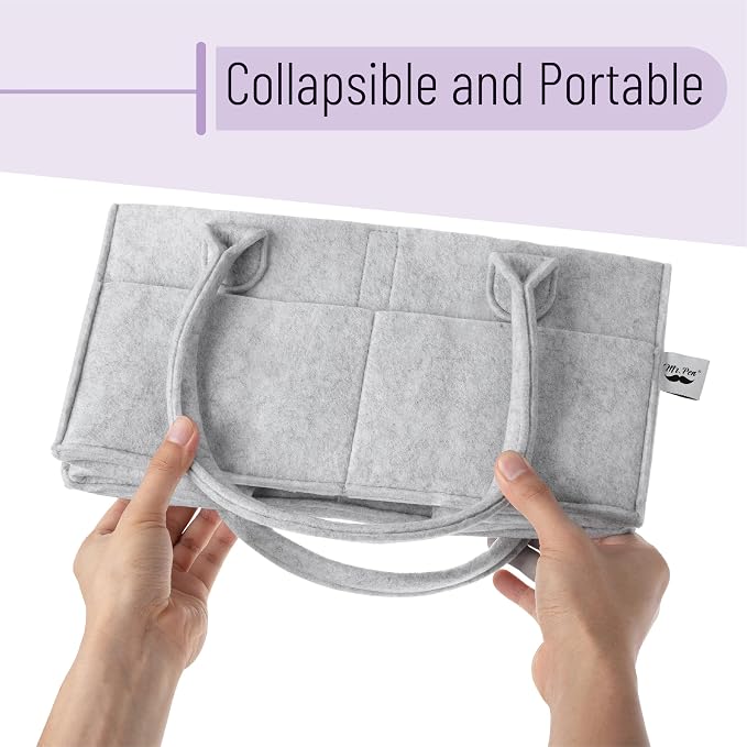 Mr. Pen- Baby Diaper Caddy Organizer, 2 Pack, Gray | Nursery Storage Bin and Car Organizer for Diapers and Baby Wipes