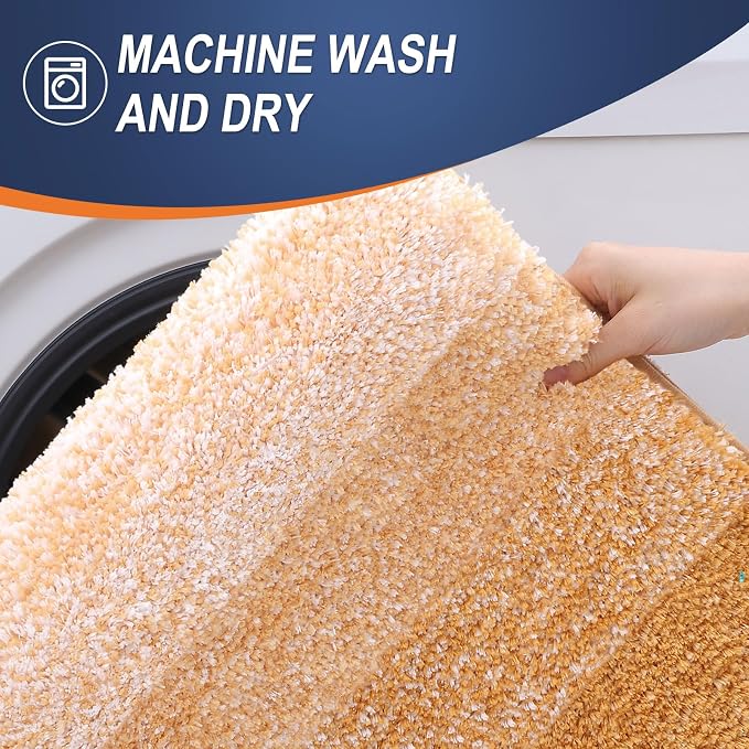 OLANLY Bathroom Runner Rugs Mat 70x24, Extra Soft Absorbent Microfiber Bath Rugs, Rubber Backing, Quick Dry, Washable Long Bath Mats for Bathroom, Tub and Shower, Home Decor Accessories, Golden Yellow