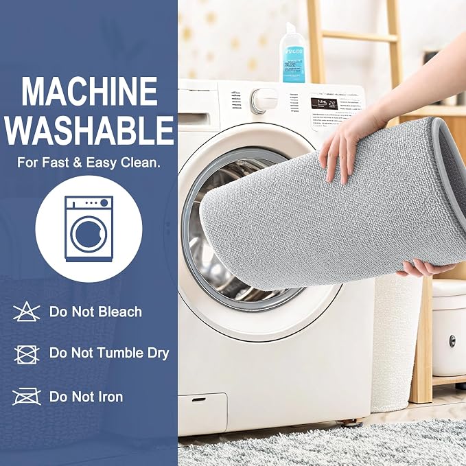 OLANLY Thick Memory Foam Large Bathroom Rugs 50x30, Extra Soft Absorbent Bath Rug, Quick Dry Bath Mat, Non-Slip, Machine Washable Mats for Bathroom, Tub and Shower, Home Decor Accessories, Light Grey