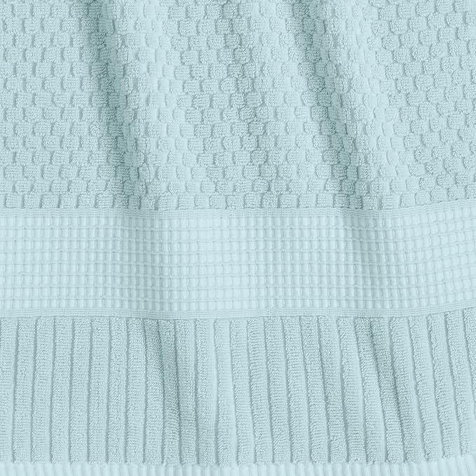 NY Loft 100% Cotton 2 Pack Bath Sheet Towel Set | Super Soft & Absorbent Quick-Dry Oversize Bath Towels |Textured and Durable Cotton | Seafoam
