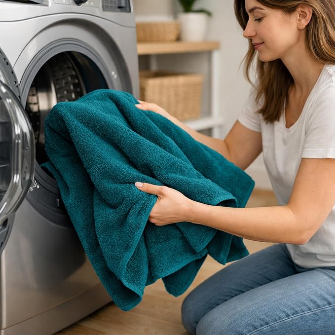 RIVERSIDE Pack of 2 Extra Large Bath Sheets 35 x 70 Inches, 100% Ring Spun Cotton, Hotel Quality, Oversized Bath Towels, Super Soft, Highly Absorbent & Quicker to Dry, Teal