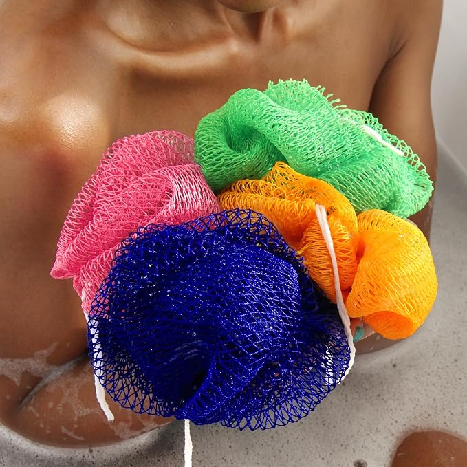 African Net Sponge Authentic - African Exfoliating Net Sponge Real African Wash Cloth - African Bath Sponge Loofah with Knots Exfoliator Net - Skin Smoother Scrub Net for Shower Body Scrubber