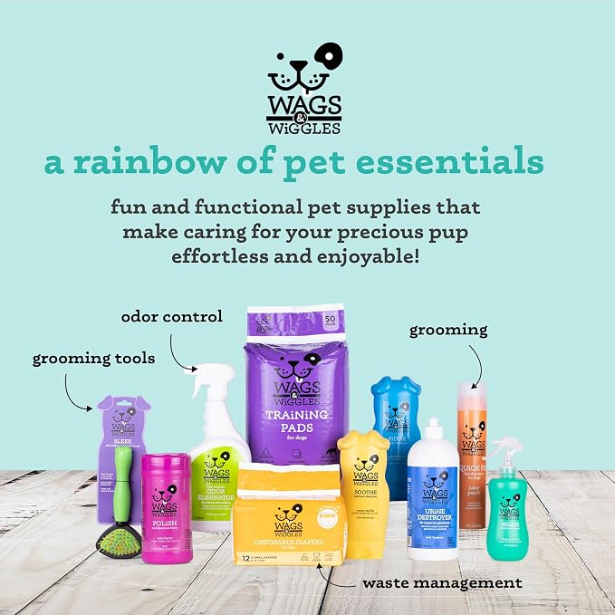 Wags & Wiggles Hypoallergenic Dog Wipes for Sensitive Skin, Fragrance-Free Waterless Cleansing Cloths for Paws, Face, and Dog Body, No SLS, Parabens, or DEA, 100 Count