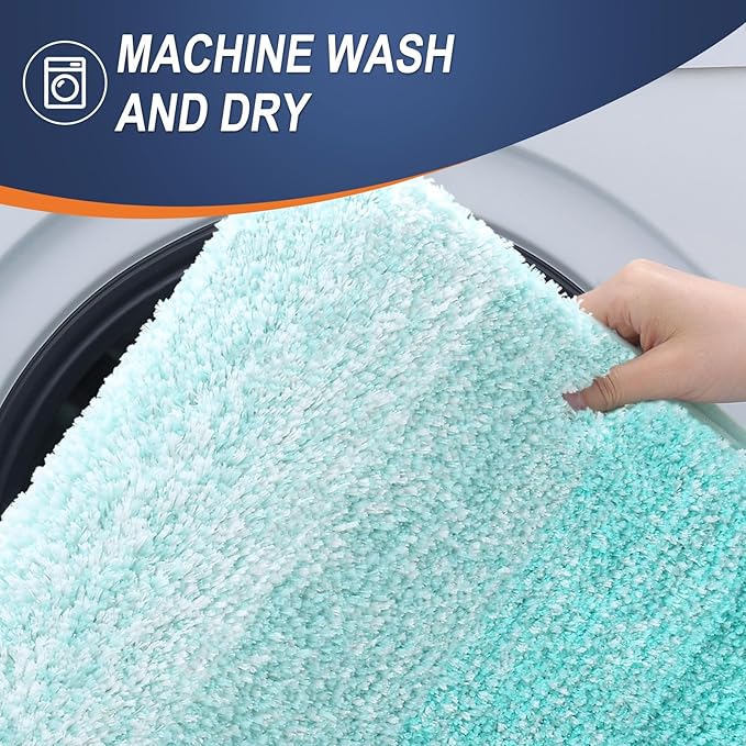 OLANLY Small Bathroom Rugs Mat 24x16, Extra Soft Absorbent Microfiber Bath Rugs, Rubber Backing, Quick Dry, Machine Washable Bath Mats for Bathroom Floor, Tub and Shower, Home Decor Accessories, Teal