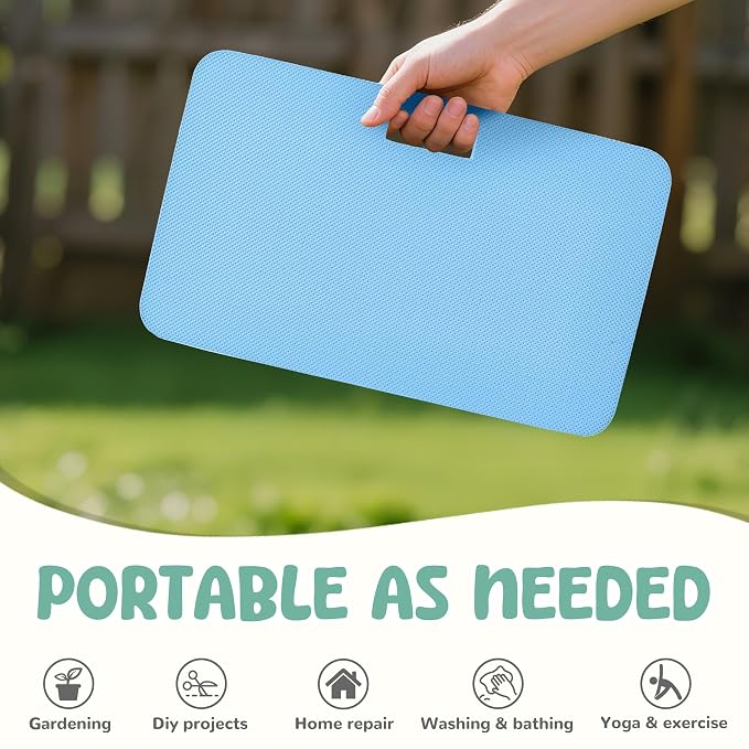 Baby Bath Kneeler, Extra Thick Kneeling Pad for Bathing Babies, Soft Foam Cushioning for Knee, 1.5" Thick Non-Slip, Fast-Drying,Gardening, Bathing Baby, Workout Supplies-Blue