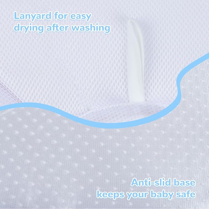 Premium Baby Bath Pad with Butterfly Flower - Ultra Soft & Quick Dry Bathtub Mat for Newborns, Anti-Slip Sink Cushion (Red-Blue)