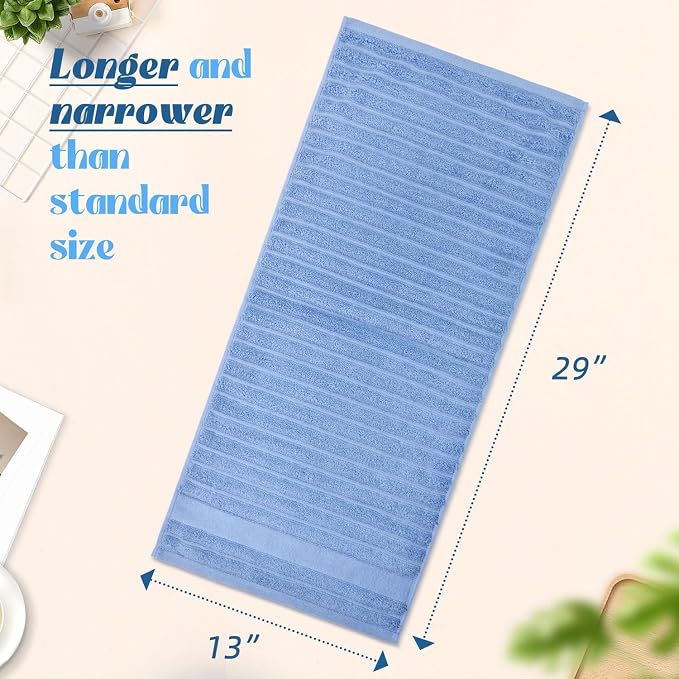 Jacquotha Ribbed Hand Towels for Bathroom, Hotel & Spa Quality Soft Hand Towel Set for Men Women, 480 GSM (Ocean Blue)