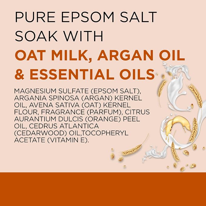 Dr Teal's Epsom Salt Magnesium Soak, Soothe & Comfort with Oat Milk & Argan Oil, 3 lbs
