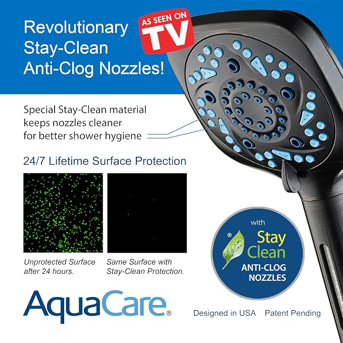 6-way High Pressure 82 Spray Mode Filtered Showerhead Combo - Handheld Shower Head Filters Chlorine to Heal Dry Skin, Revive Hair - Dual Power Wash Cleans Tub, Tile, Pets - Hard Water Softener, ORB