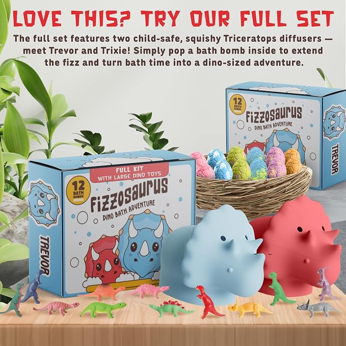Bath Bombs for Kids with Surprise Toys Inside -12 Pack Dinosaur Bath Bombs Gift Set, Dino Egg Bubble Bath Fizzies, Dinosaur Toys for Kids 3 4 5 6 7 8 9 Years, Easter Basket Stuffers Birthday Gifts